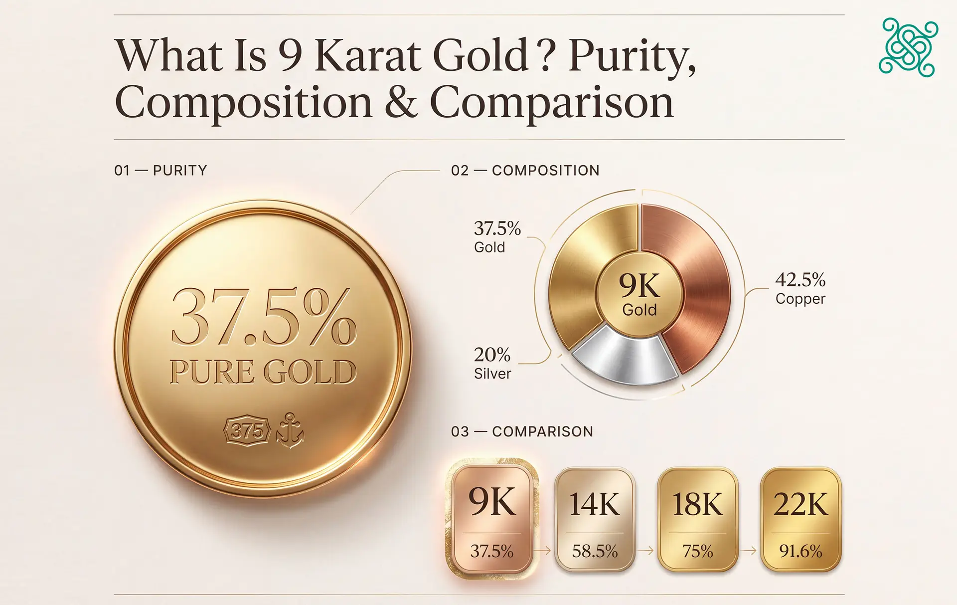What Is 9 Karat Gold? Purity, Composition, & Comparison 