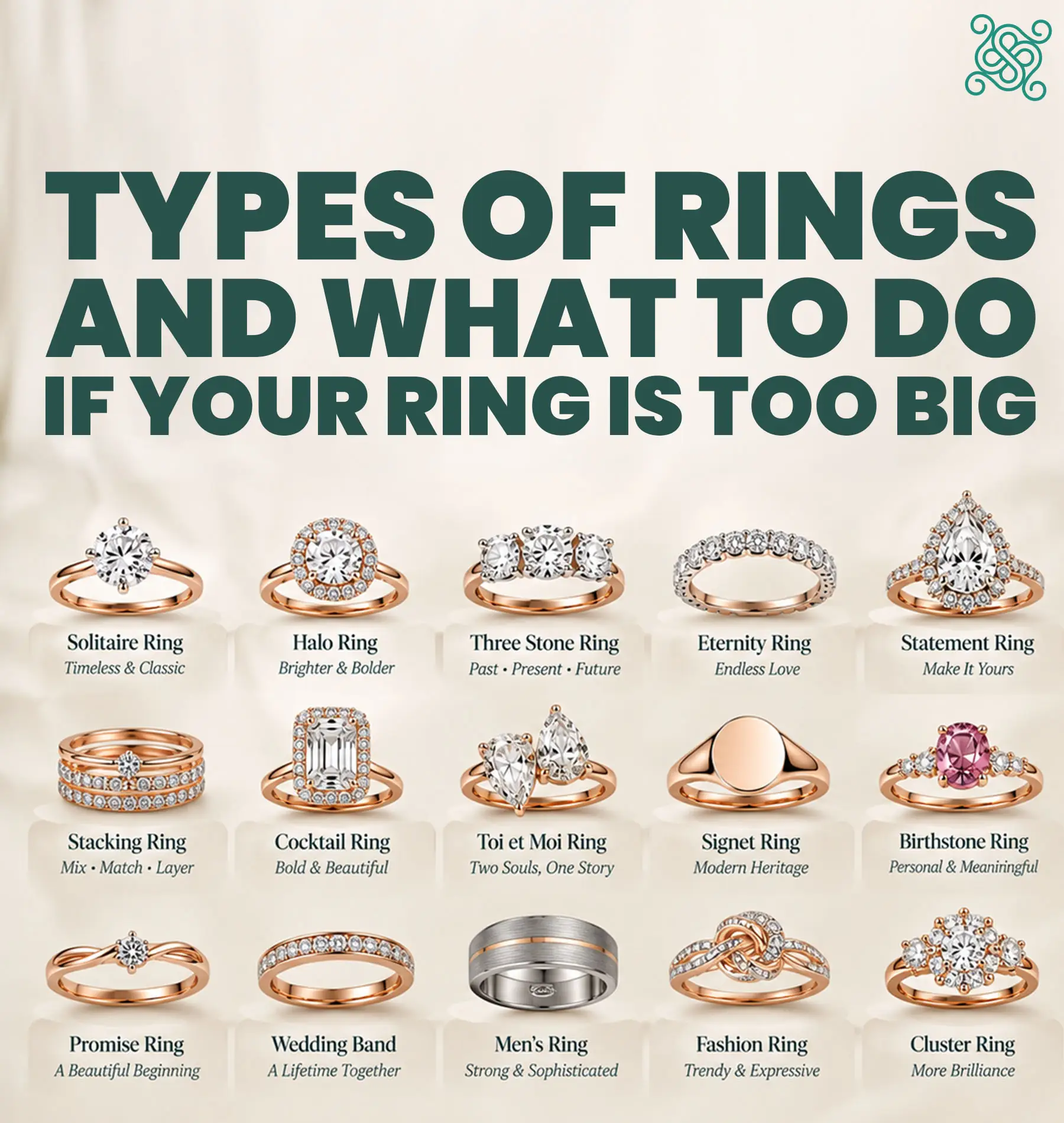 Types of Rings and What to Do if Your Ring Is Too Big