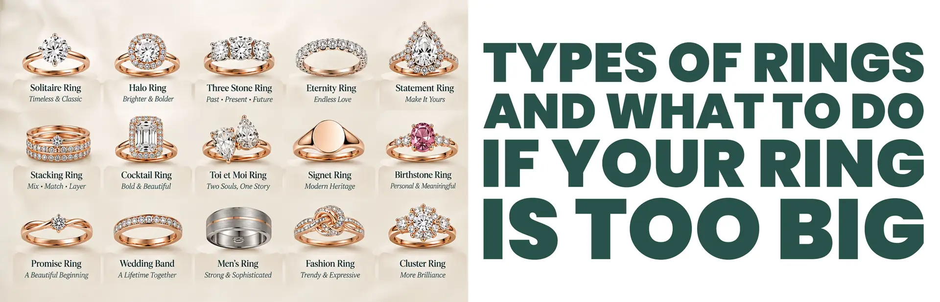 Types of Rings and What to Do if Your Ring Is Too Big