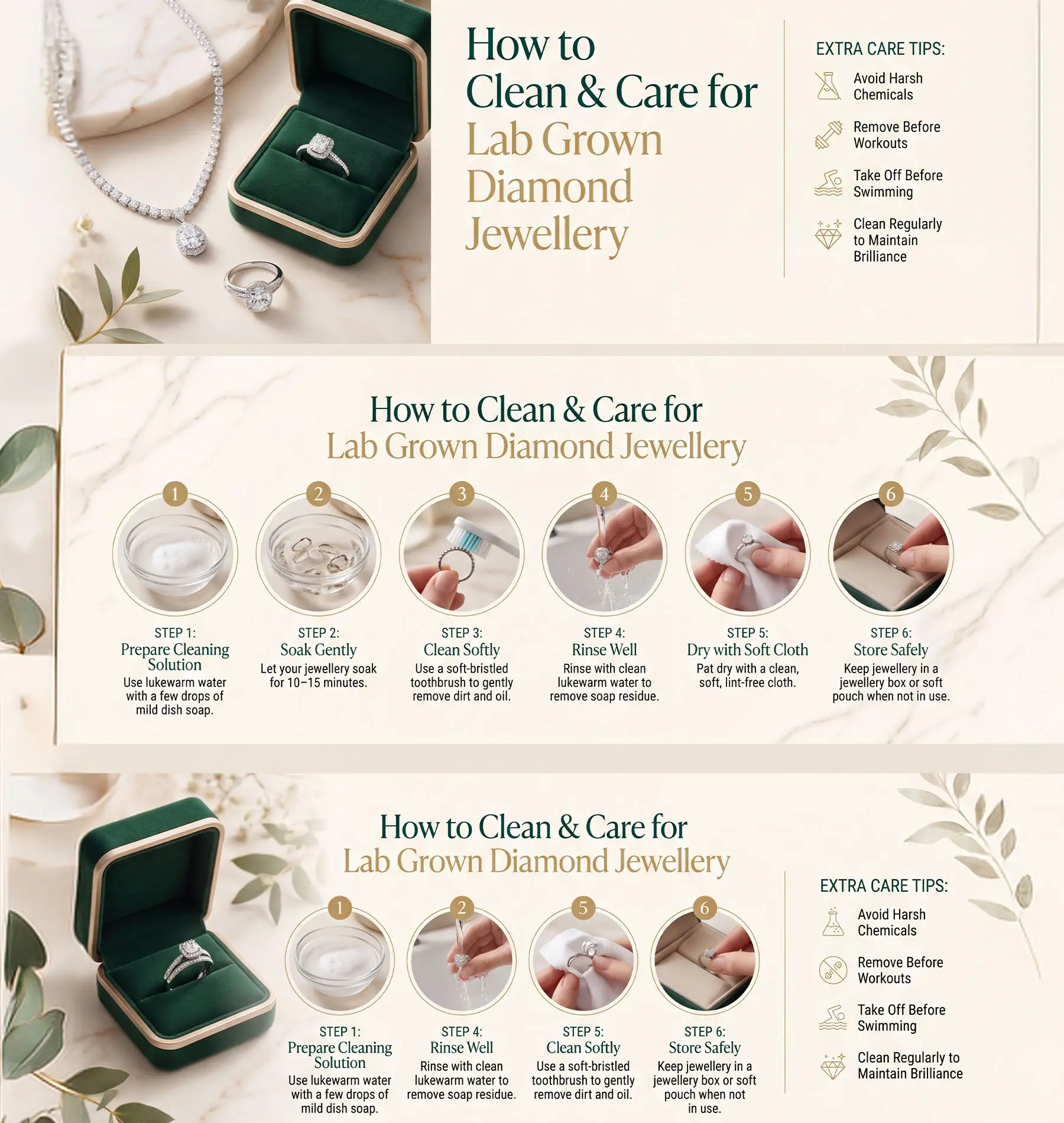 How to Clean & Care for Lab Grown Diamond Jewellery 