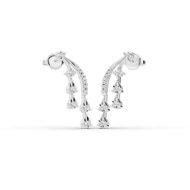 Feathers of Eternity Float Drop Lab-Grown Diamond Bridal Drops Earring