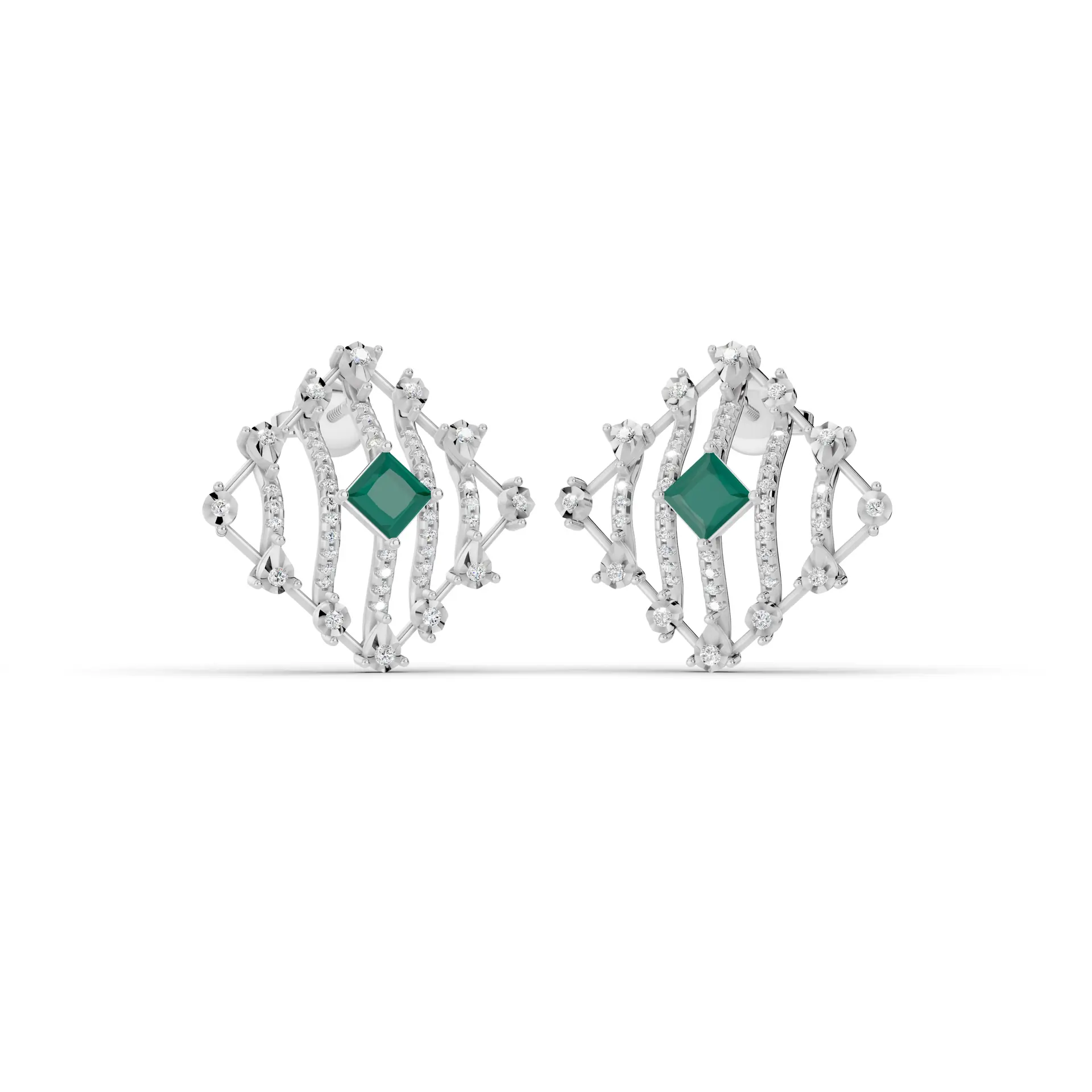 Crown of Horizons Beam Studs Lab-Grown Diamond Bridal Studs Earring