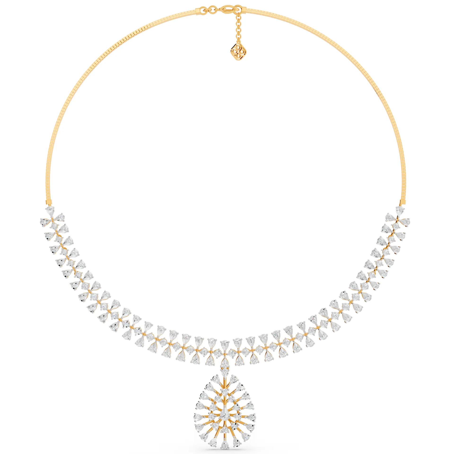 Tears of Joy Spark Halo Lab-Grown Diamond Bridal Necklace