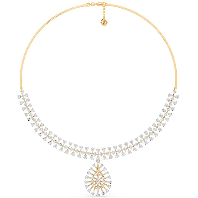 Tears of Joy Spark Halo Lab-Grown Diamond Bridal Necklace