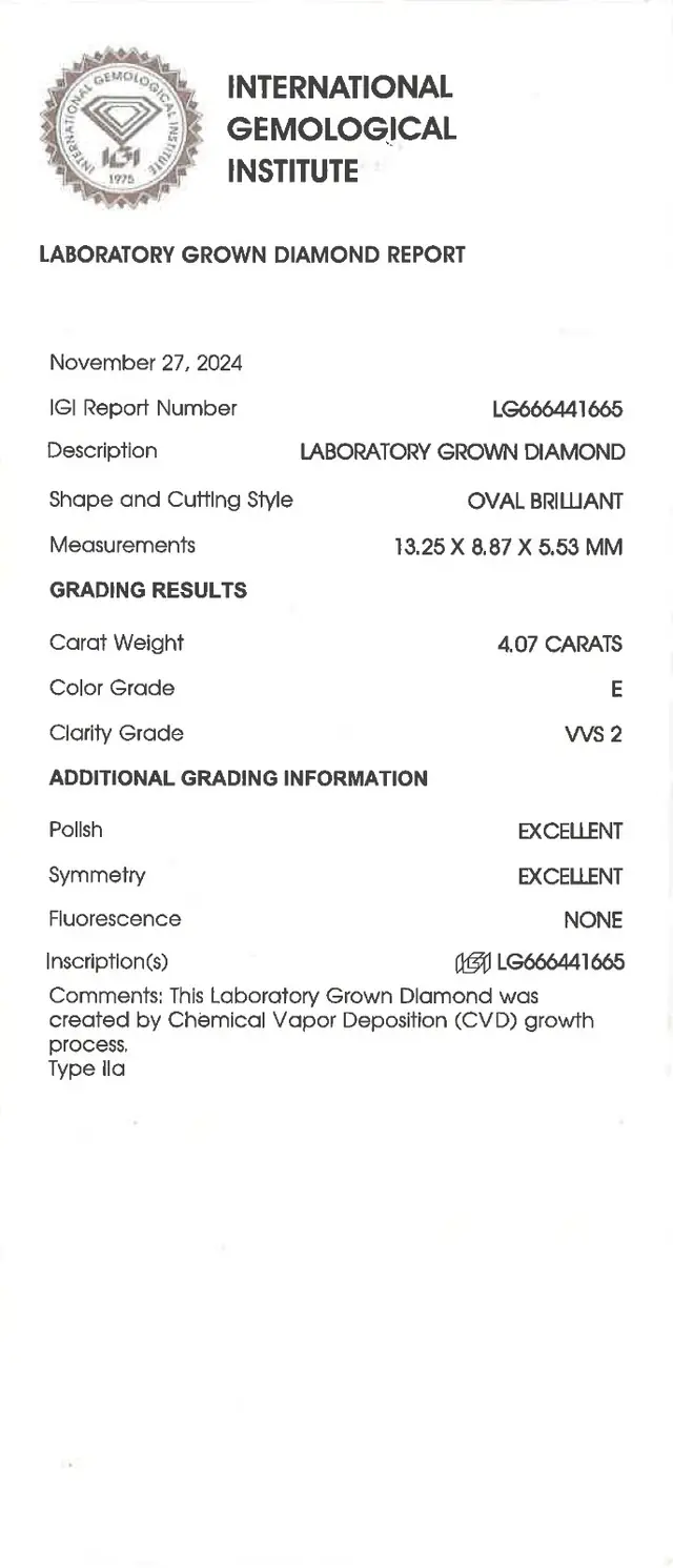 IGI Jewelry Report - 2