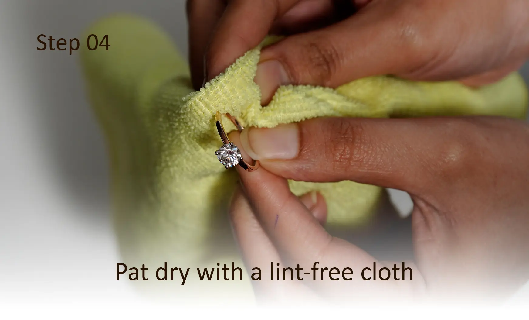 Step 4: Pat dry with a lint-free cloth